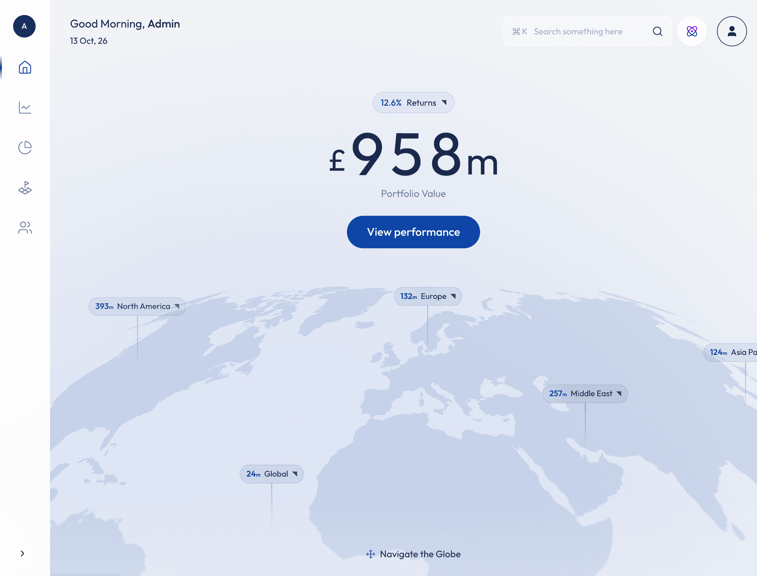 Nzuri — executive wealth dashboard hero